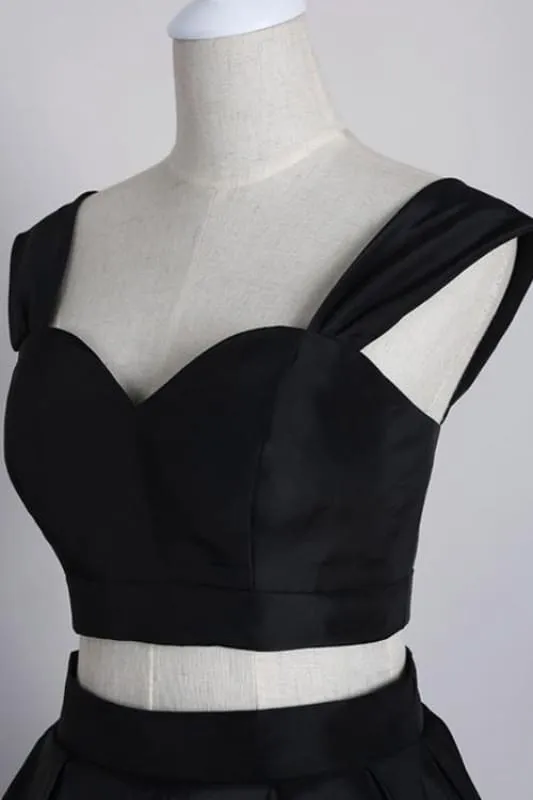 Best Fascinating Two Pieces Off Shoulder Navy Blue Homecoming Dresses Short Prom Gowns