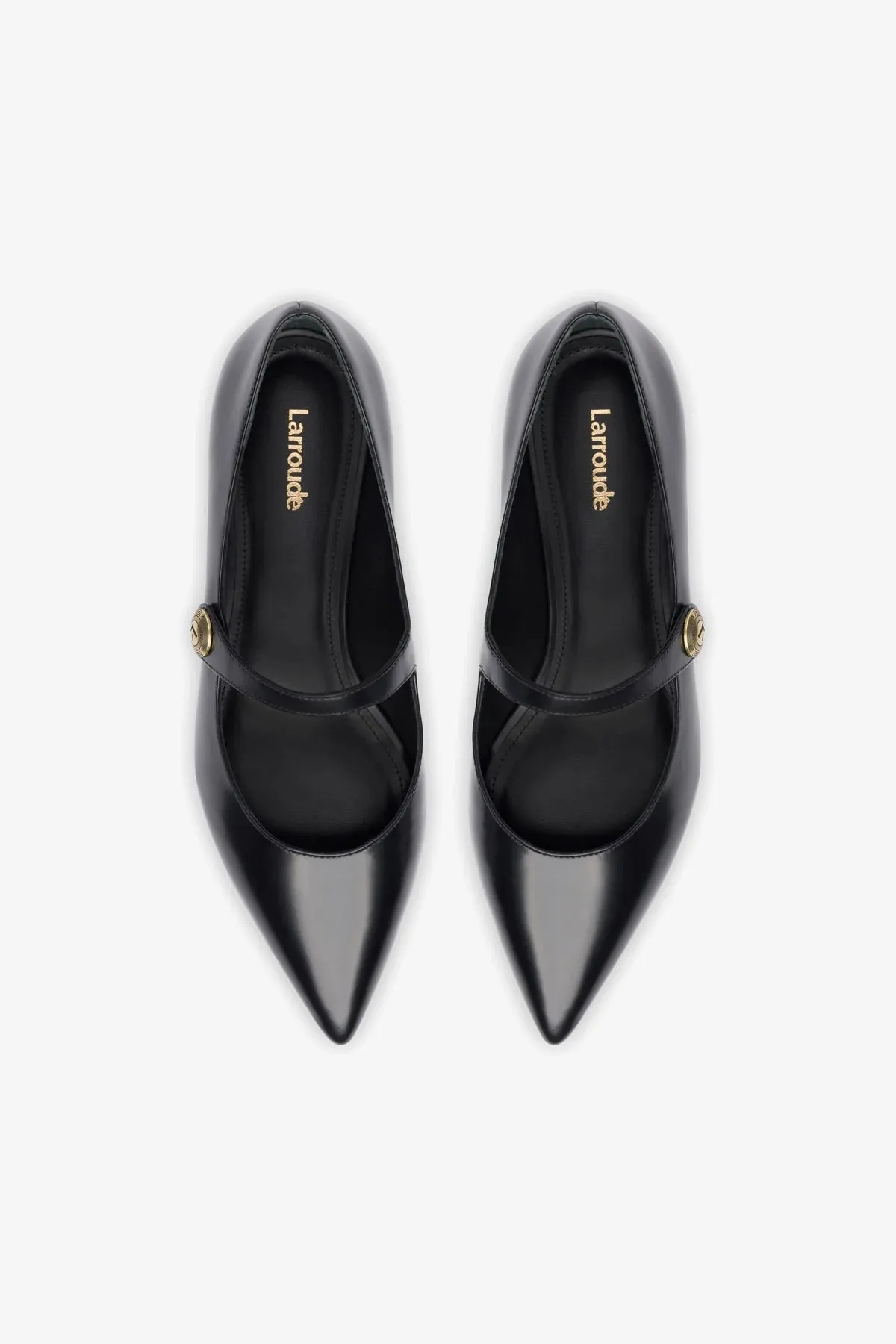 Caroline Flat In Black Leather