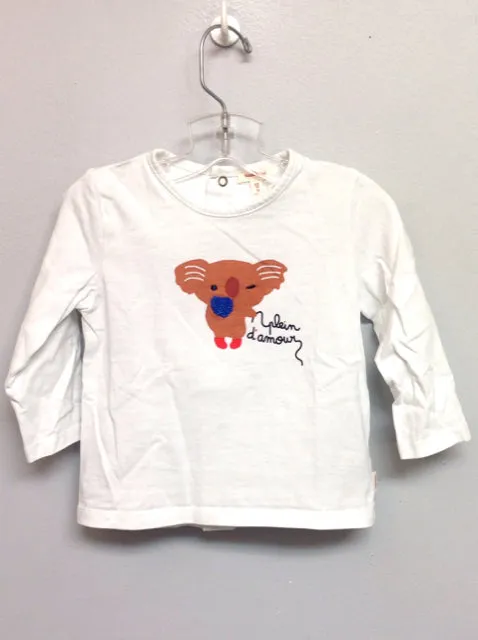 Catimini Size 12M White Koala Cotton Infant Boys Onesies & Tees