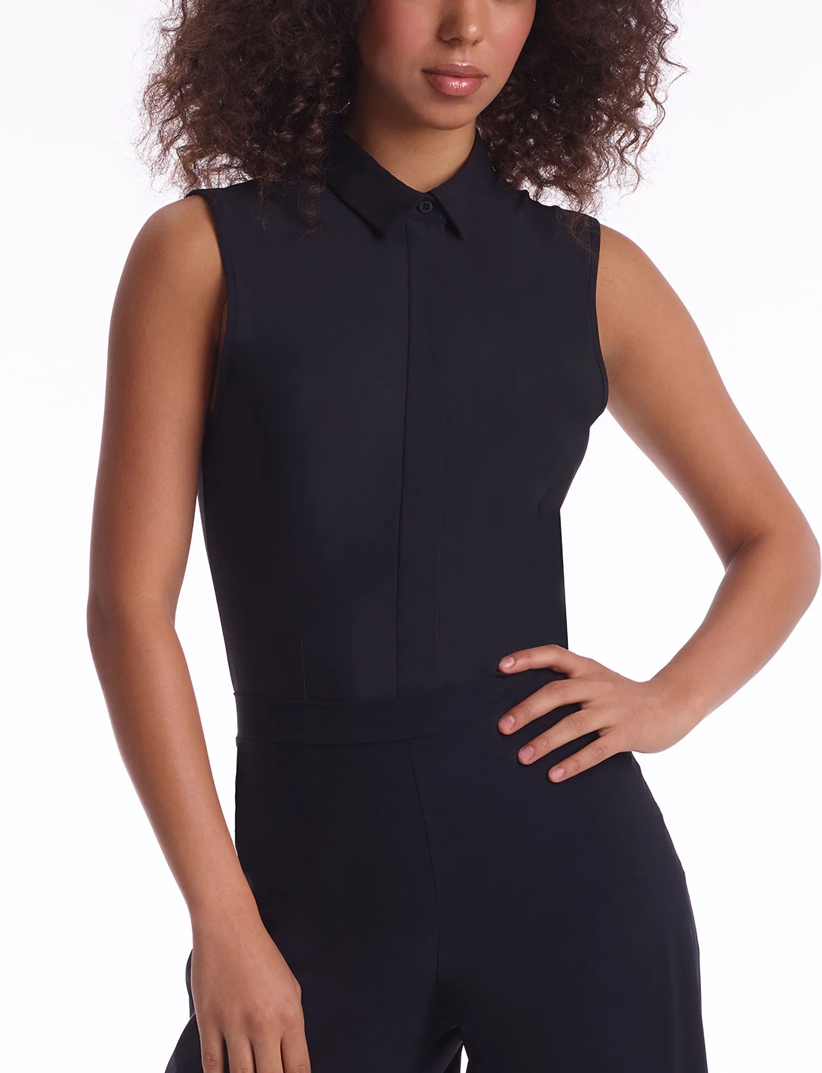 Classic Sleeveless Button Down Bodysuit