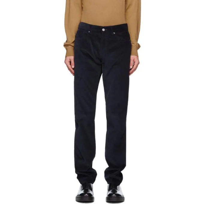 Ermenegildo Zegna Navy Micro Corduroy Trousers