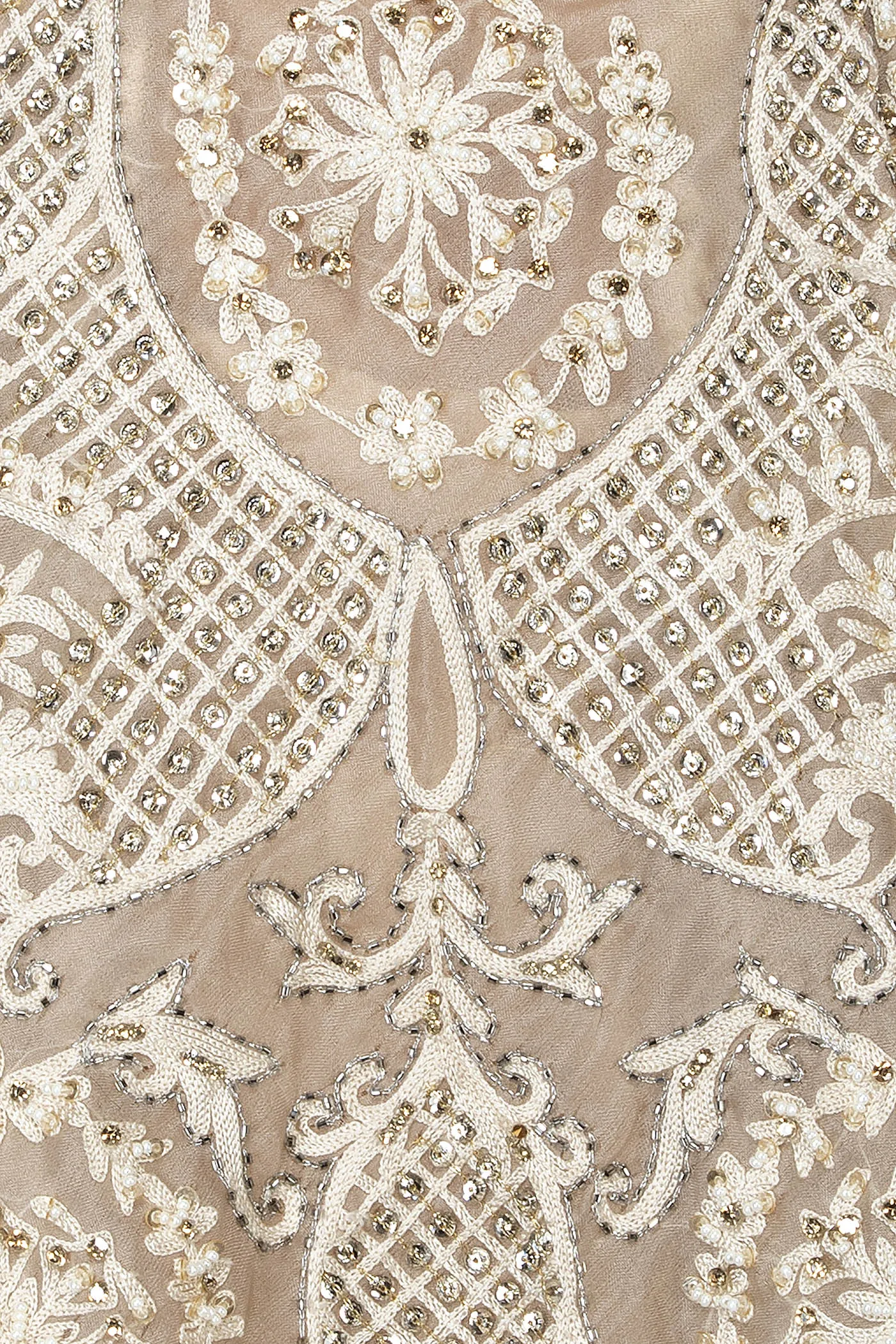 Ivory Colour Peplum Sharara With Tone To Tone Reasham/Thread Work