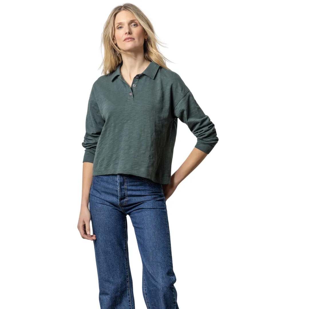 Long Sleeve Drop Shoulder Polo