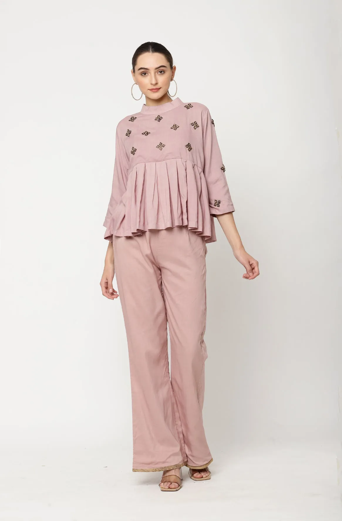 Merlot Peplum Top