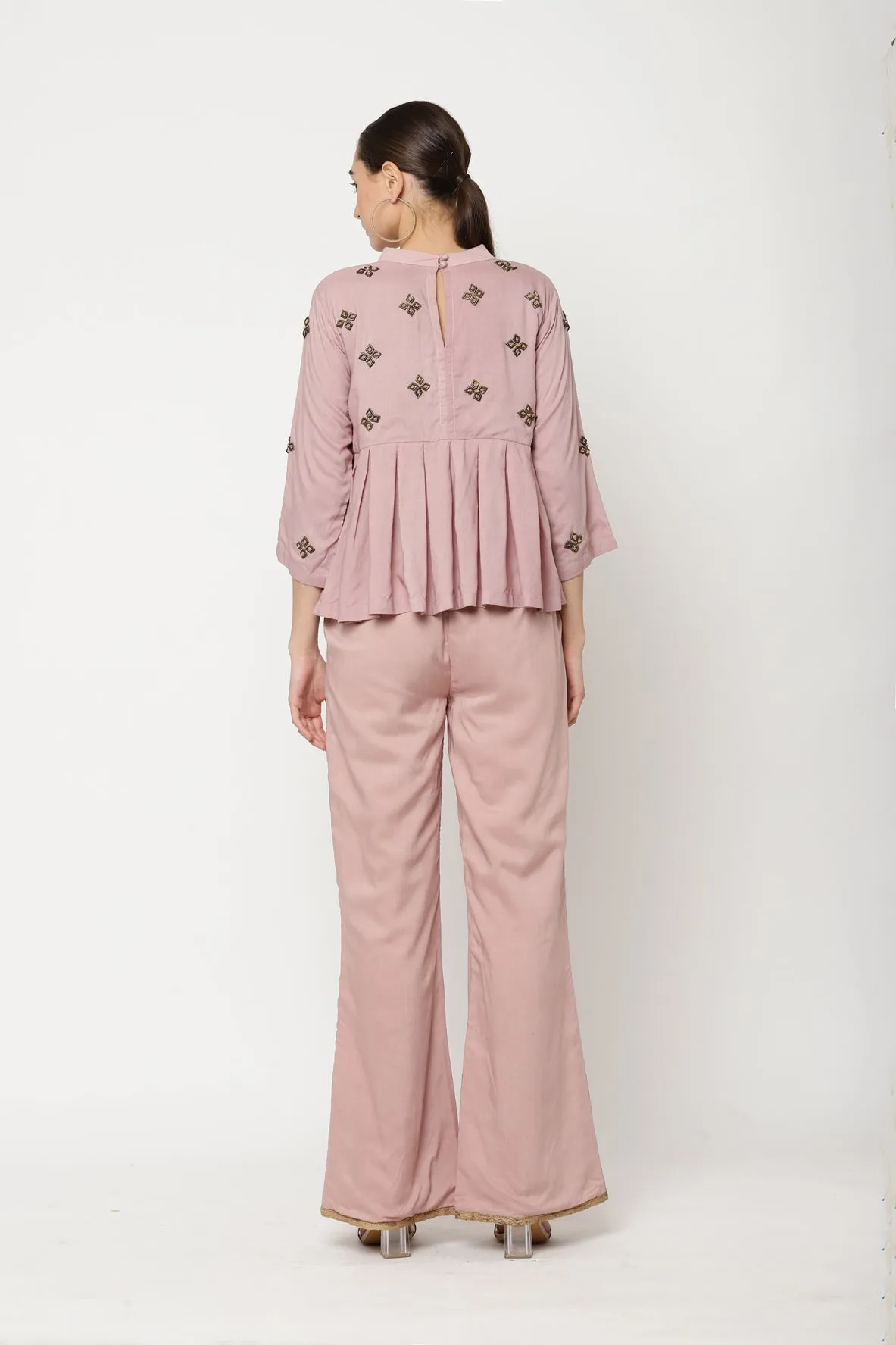 Merlot Peplum Top
