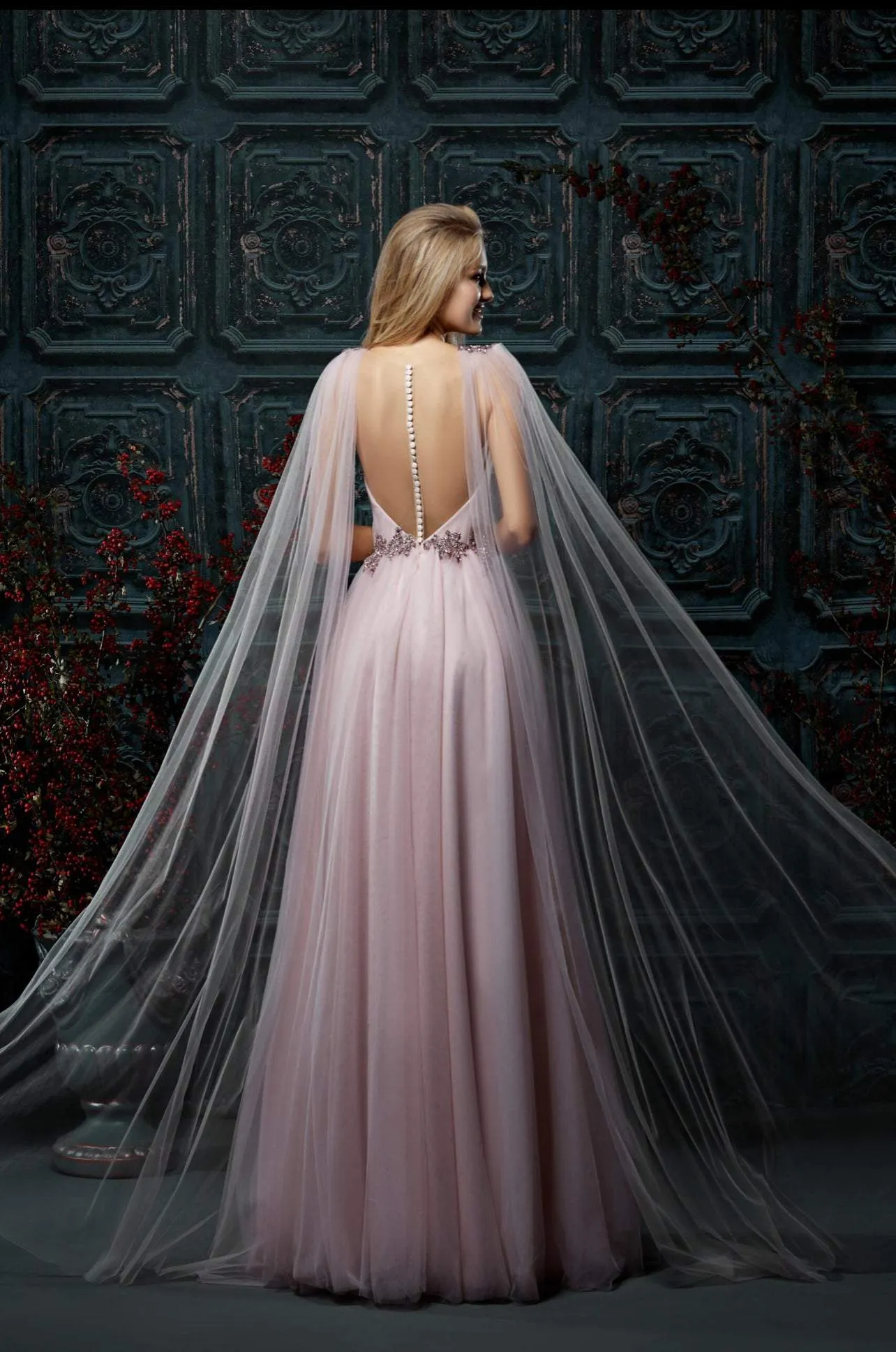 Pine Pink Wedding Dress
