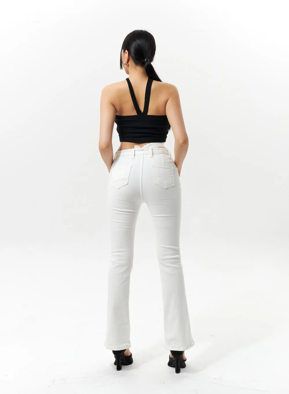 Strap Detail Bootcut Pants IU322