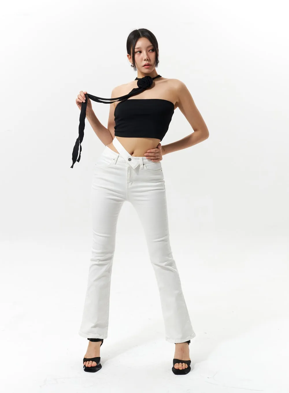 Strap Detail Bootcut Pants IU322