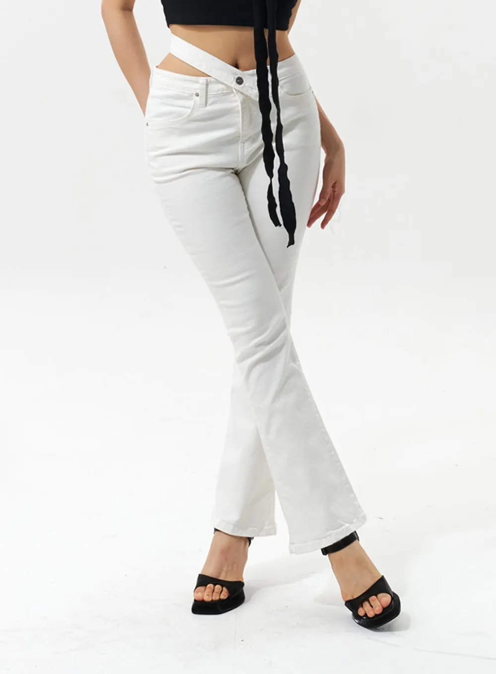 Strap Detail Bootcut Pants IU322