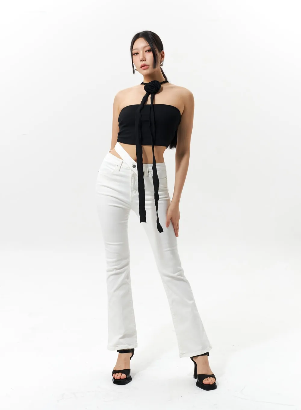 Strap Detail Bootcut Pants IU322