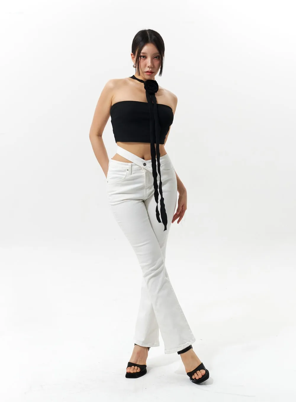 Strap Detail Bootcut Pants IU322