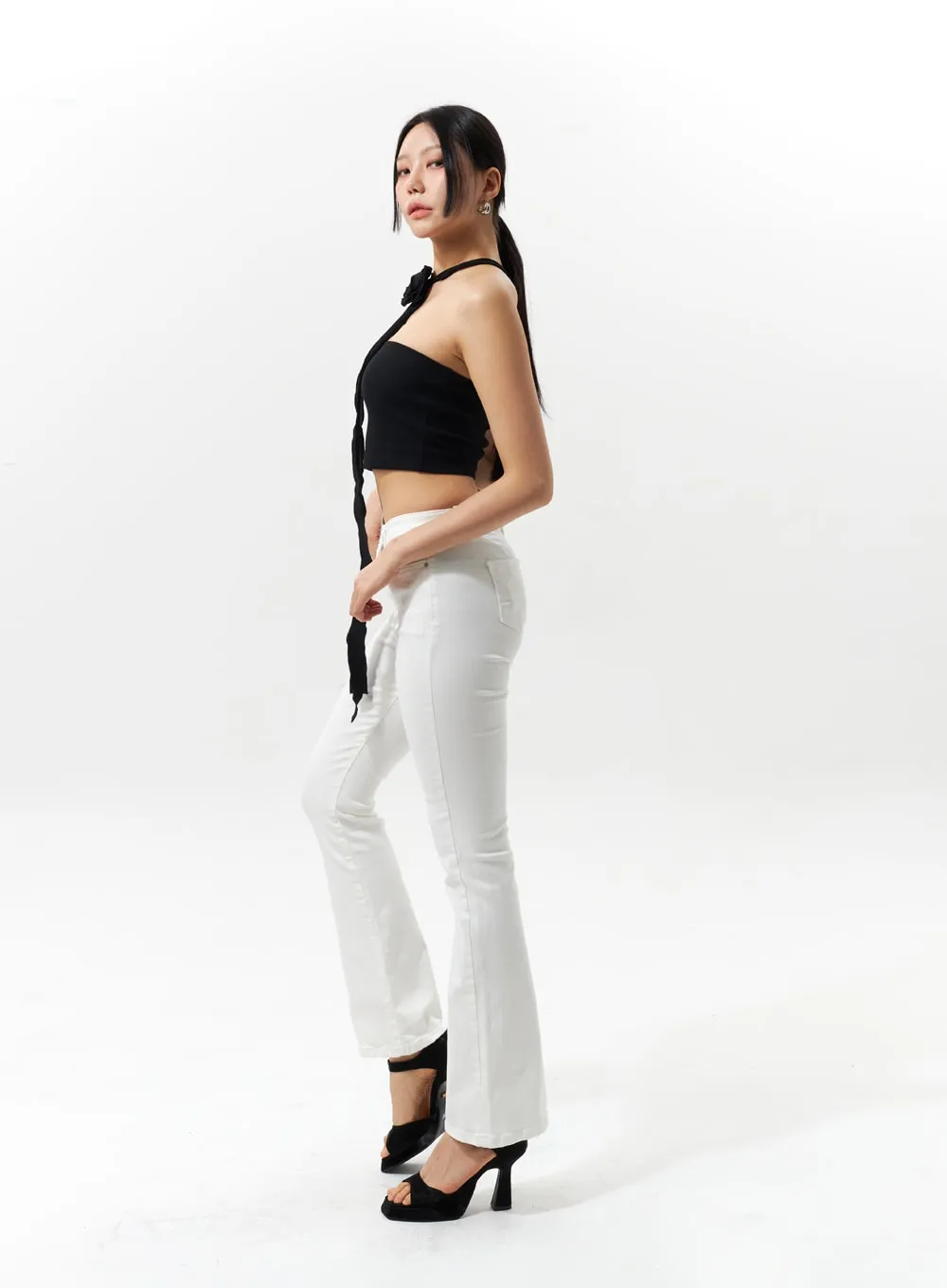Strap Detail Bootcut Pants IU322