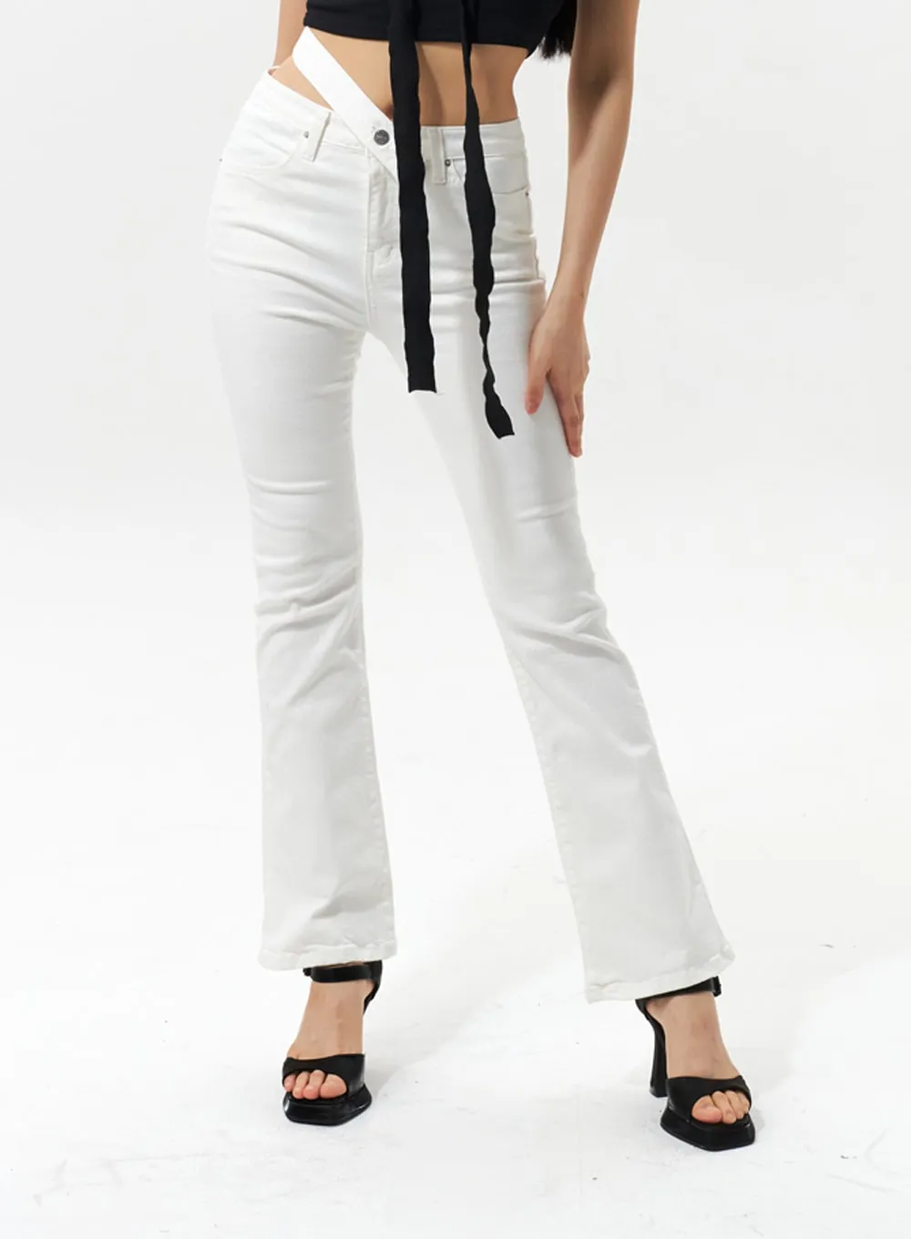 Strap Detail Bootcut Pants IU322