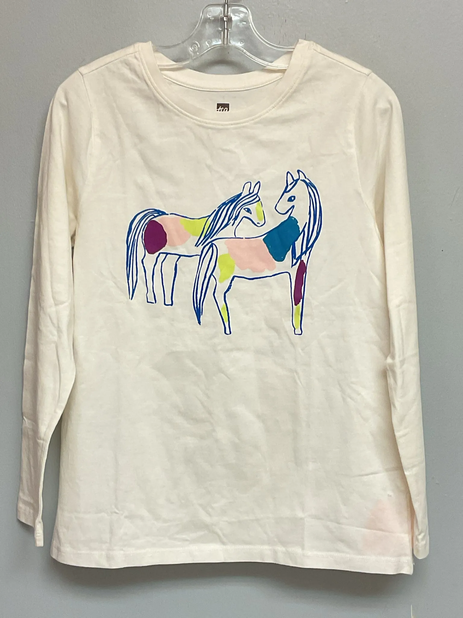 Tea Size 12 Cream Cotton Big Girls Tees/Polos/Tunics