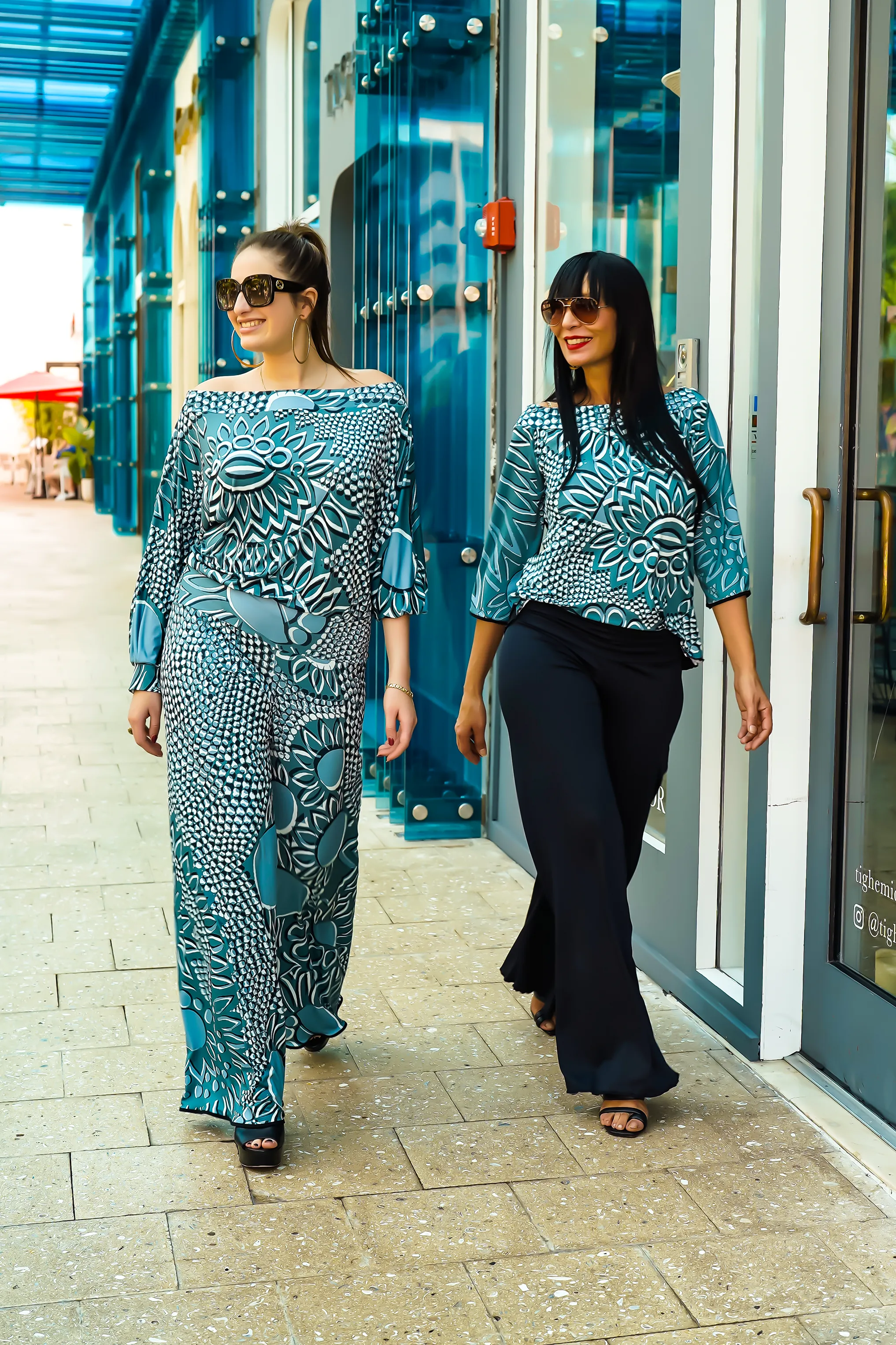 Valeria Top in Green Petals print
